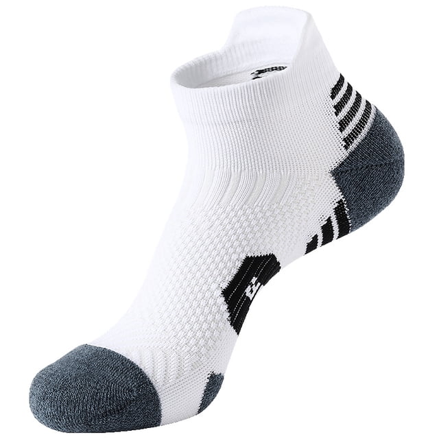Xiao Hua 10 pares de calcetines invisibles para mujer y hombre, de corte bajo, tobilleros, antideslizantes, para correr, informales, novedosos, blancos, talla M (40-44)