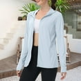thumbnail image 2 of BODOAO Womens Sun Protection Jacket Hoodie Upf 50+ Long Sleeve Zip Up Sun Shirt Clothing Lightweight Outdoor Athletic Jacket Custom Zipper 50+ Summer Clothing Ice Knitted Cardigan Light Blue Xxl, 2 of 9