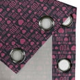 thumbnail image 3 of Ambesonne I Love You Grommet Curtain Single Panel, Romance Pattern Heart, 50"x60", Magenta Dark Grey, 3 of 5