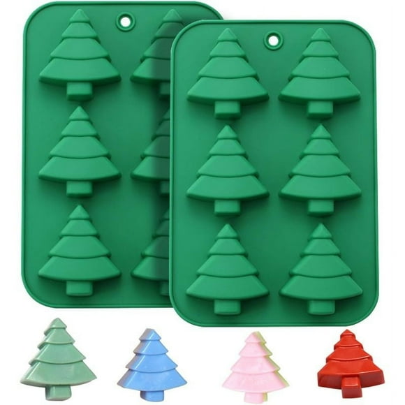 Christmas Cake Mold 2pcs Christmas Tree Silicone Molds for Soap Ice Cube Bath Bomb Candle Baking It is safe for ovens, freezers