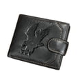 thumbnail image 1 of Tonnylam Cartera corta de cuero genuino para hombre, estilo casual de negocios, con estampado retro de águila., 1 of 5