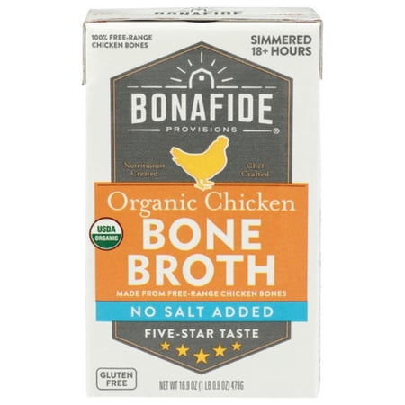 Bonafide Provisions Organic No Salt Added Chicken Bone Broth 16.9 oz