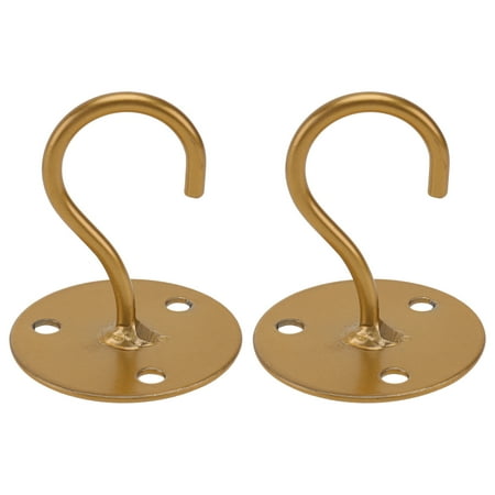 

2Pcs Iron Ceiling Hook Heavy Duty Hook Flower Basket Hanging Holder Golden