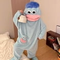 thumbnail image 2 of Wearable Big Mouth Creature Blanket Hoodie Onesie,Vibrant Hair Plush Hooded for Adult & Kid,Cozy Sleeping Bag Costume, 2 of 6