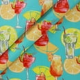 thumbnail image 3 of Berkshire Home 100% Polyester 54" Width Indoor/Outdoor Party Time Aqua Fabric, by the Yard., 3 of 4