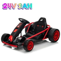 Jojoka 24V Go Kart for Kids Teens, Ride on Drift Car, 8 MPH High Speed Drifting Racing Electric Fun Toys, 24V 9Ah Battery 300W*2 Motors, Slow Start Function, Max Load 175 lbs for 8-12 Years, Red