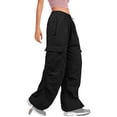 thumbnail image 3 of Women's Cargo Pants with Belt Loops HighWaisted LooseFit Casual Trousers for All Seasons Black 2XL, 3 of 5