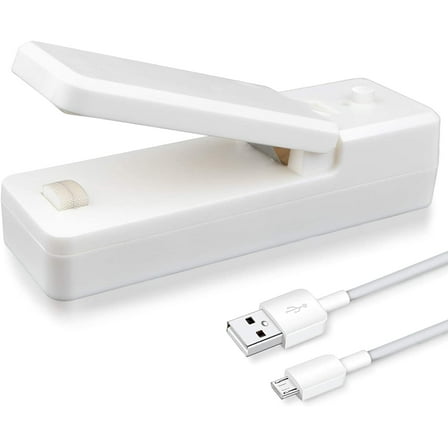 Portable Mini Sealing Machine, Bag Sealer for Food, Rechargeable Quick Heat Foodsaver Seals Chip Snack Fresh Bags Helps Preservation and Storage
