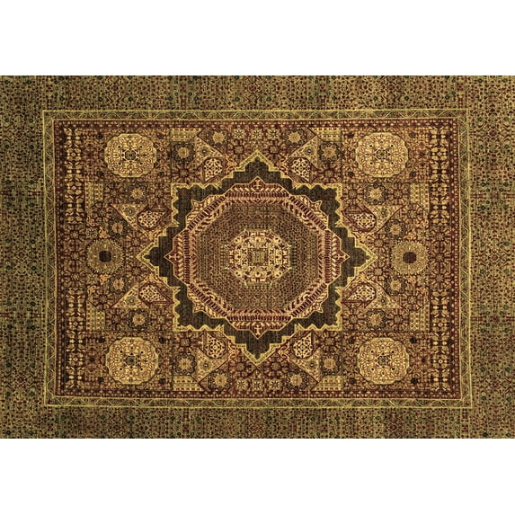 Ahgly Company Indoor Rectangle Abstract Brown Modern Area Rugs, 7' x 9'