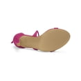 thumbnail image 5 of BLISSFUL STEP Women's Shoes Stiletto High Heel Ankle Wrap Tie Open Toe Faux Suede Sandals Hot Pink 8, 5 of 7