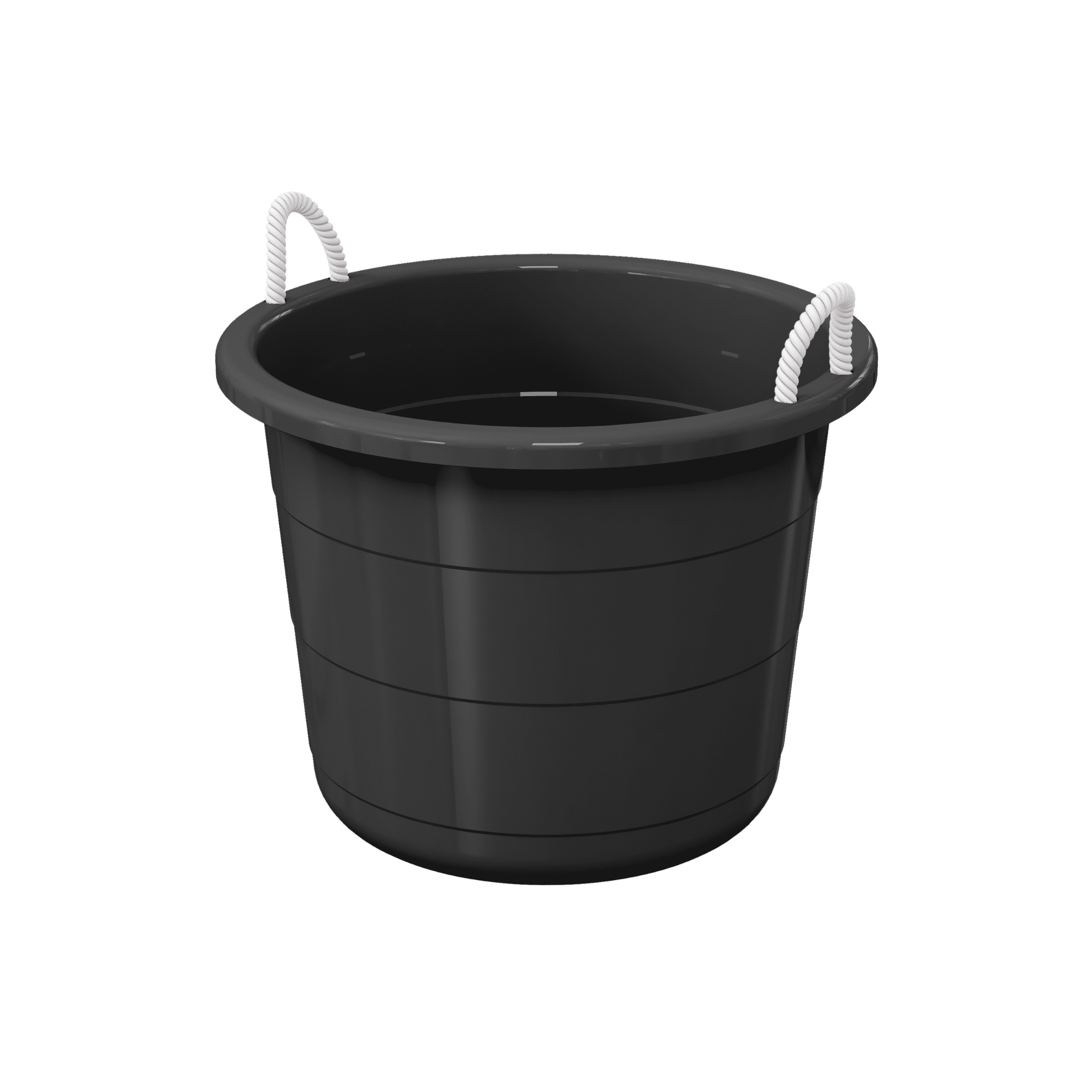 Life Story Flexible 17-Gallon Plastic Storage Tub with Rope Handles, Multi-Purpose Utility Bucket (Black)