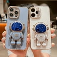 thumbnail image 4 of case for iPhone 14 Pro Case for Women Cute iPhone 14 Pro Phone Case with Astronaut Kickstand Holder Soft TPU Full Camera Lens Protection Shockproof Dainty 14 Pro Girls Stand Case 6.1" (Gray), 4 of 9