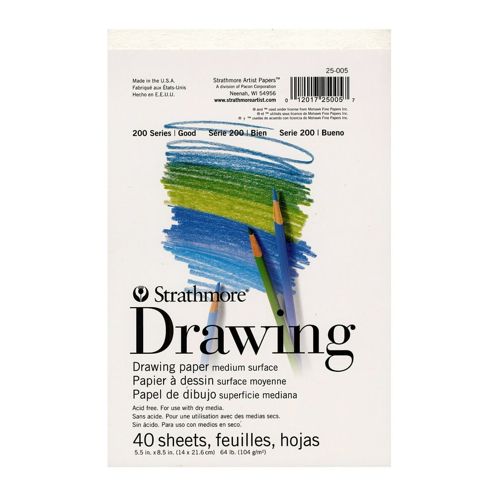 Student Art Drawing Paper Pad 8.5 in. x 5.5 in. (pack of 9) Walmart