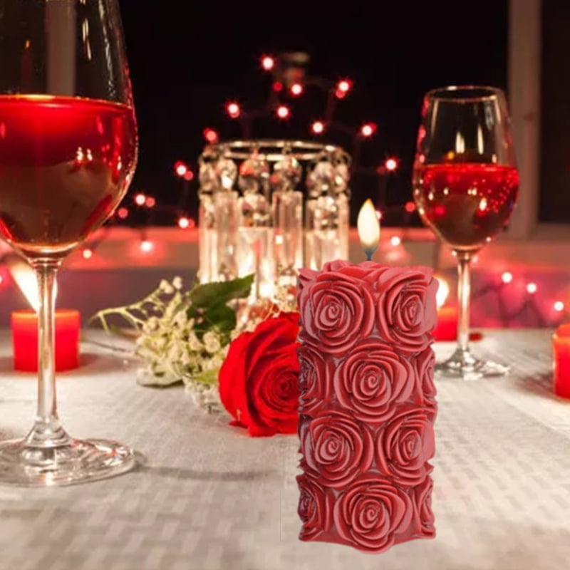 3D Rose Cylindrical Candle Silicone Mold Gypsum Chocolate Handmade Making Mould