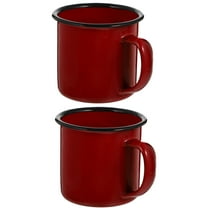 GOOHOCHY  2 Pcs Enamel Drinking Cup Travel Mug Tea Mugs Camping Bride Red