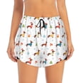 thumbnail image 2 of Gukieu winter Snowflake Dachshund Print Women's Sports Shorts with Drawstring Elastic Waistband for Running, Yoga, Fitness-Small, 2 of 7