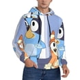 thumbnail image 2 of Masiiu Bluey Print Men's Pullover Hoodie with Kangaroo Pocket, Adjustable Drawstring Hood-Small, 2 of 7