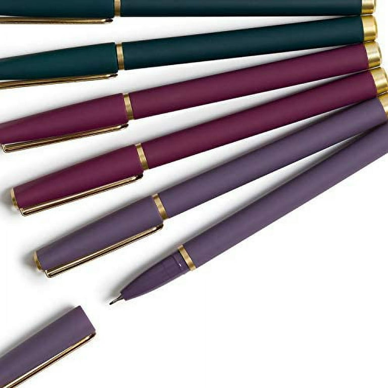 U Brands Soft Touch Catalina Felt Tip Pens, 0.7mm Emerald, Maroon and  Purple Barrels, Black Ink, 6 Count (4520A04-24)