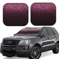 thumbnail image 2 of Daiia Pink Glitter Sparkles A 2PCS Car Windshield Sun Shade, Foldable Sun Shield for Car Front Window, Auto Sun Blocker Visor Protector Universal for Truck SUV Pickup-Medium, 2 of 7