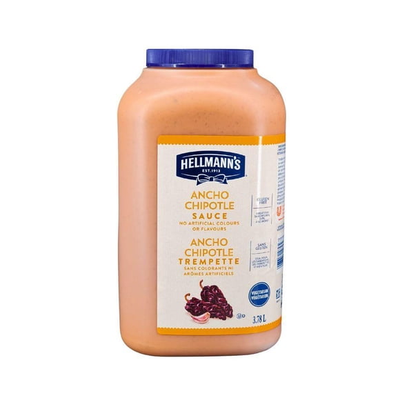 Hellmann's - Real Ancho Chipotle Sauce Jug Vegetarian - Gluten Free - No Artificial Flavors or Colors - 3.78 Liter - 2ct - (2x3.78Lt)
