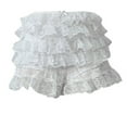 thumbnail image 5 of MIXUE Shorts For Women Summer Solid Color Sweet Lace Ruffle Cute French Style Layered Party Womens Shorts Streetwear,White,L, 5 of 5