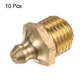 thumbnail image 3 of Unique Bargains 10 Pcs Raccord Droit en Laiton R1/4-19 Filetage SAE Accessoires de Tétine Hydraulique, 3 of 7