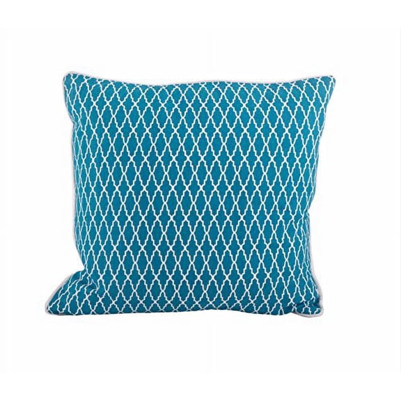 Printed Ikat Design Down Filled Decorative Throw Pillow (Ocean Blue)