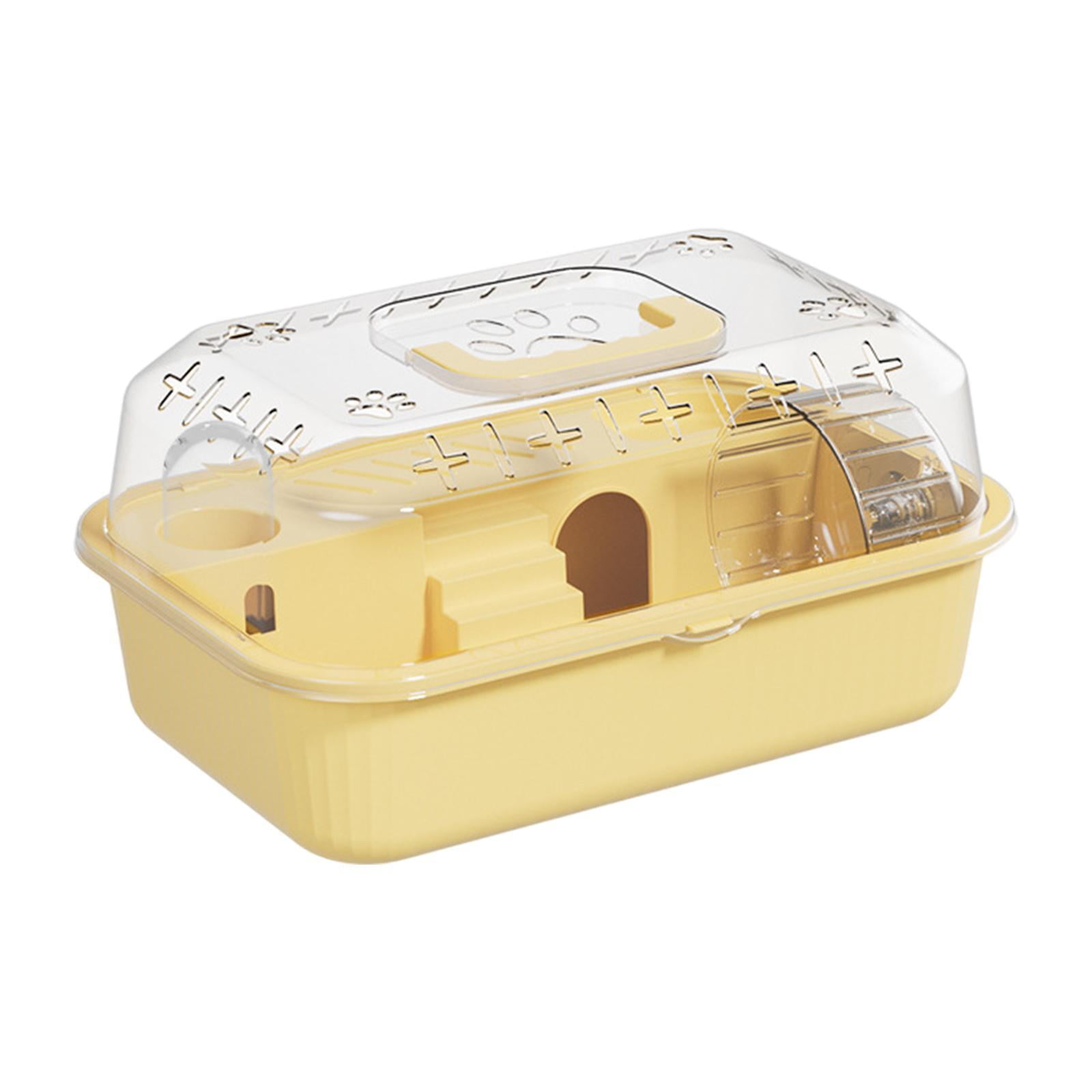 Bothyi Hamster Carry Case Cage Small Animals Hamster Carrying Box for Small Animals Yellow