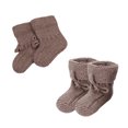 thumbnail image 4 of Hand Knitted Baby Wool Bootie Socks for 3-6 Month Babies - Dark Beige, 4 of 8