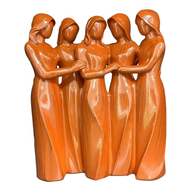 Figura de la amistad entre hermanas, estatua de la amistad femenina, escultura para dos, tres, cuatro, cinco o seis hermanas, amigas, mejores amigas, regalos de cumpleaños y Navidad.