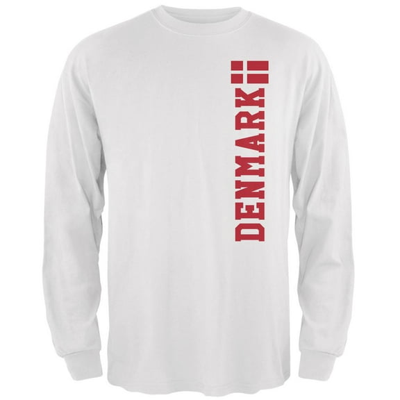 World Cup Denmark Mens Long Sleeve T Shirt White MD