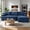 Blue, variant on Vanress 96 Inch Modular Sectional Couches for Living Room, Modern Boneless Sofa, Upholstered Deep Seat Cloud Couch, Corduroy Comfy L-Shape Sofas Couches, No Assembly, Black (Left Facing Chaise)