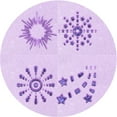 thumbnail image 1 of Ahgly Company Machine Washable Indoor Round Transitional Bright Lilac Purple Area Rugs, 5' Round, 1 of 7