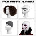 thumbnail image 3 of 12" 3 Pcs Foam Wig Head - Tall Female Foam Mannequin Wig Stand and Holder for Style, Model And Display Hair, Hats and Hairpieces, Mask - for Home, Salon and Travel, 3 of 5