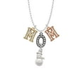 thumbnail image 2 of Delight Jewelry Silvertone Imitation Pearl Snowman Multi-Colored Crystal Mom Charm Necklace, 2 of 5