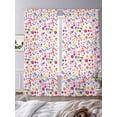 thumbnail image 2 of Colorful Polka Dot Sheer Curtains 96 Inch Length 2 Panels Set, Rainbow Watercolor Polka Dots Voile Window Treatment Semi Sheer Long Curtains Drapes for Bedroom/Living Room/Kitchen 52"x96"x2, 2 of 7
