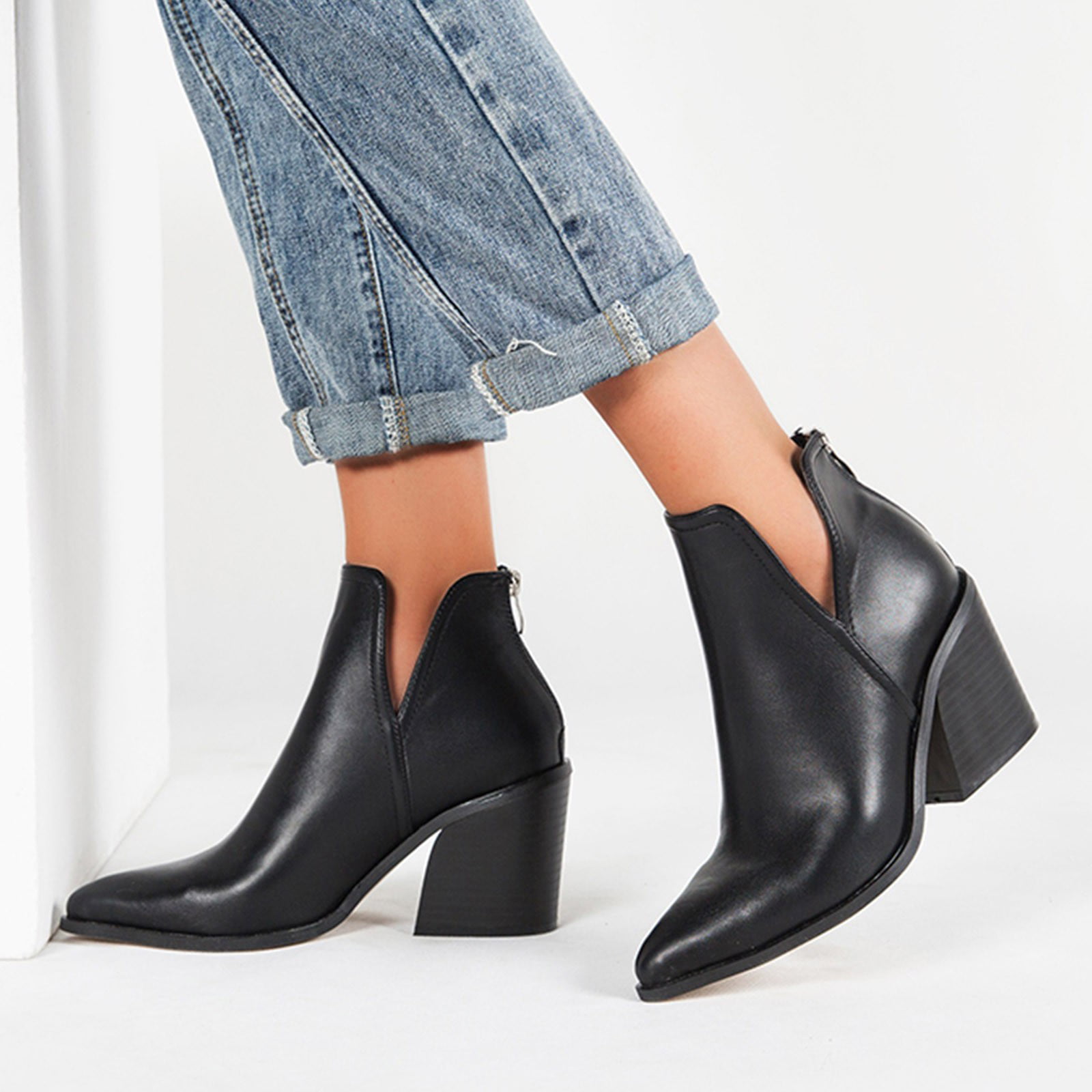 Shoes Booties Cut Out Booties Bronx Cut Out Booties black elegant 