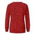 thumbnail image 5 of Women's Glitter Sparkle Long Sleeve Pullover Sweatshirt Casual Loose Fit Crew Neck Tops, 5 of 5
