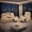 Beige02, variant on Gewnee 3-Seat Power Adjustable Sofa with 1 Recliner, Console, Cup Holders & LED Lights, Air Leather, Adjustable Recline, for Living Room,Beige