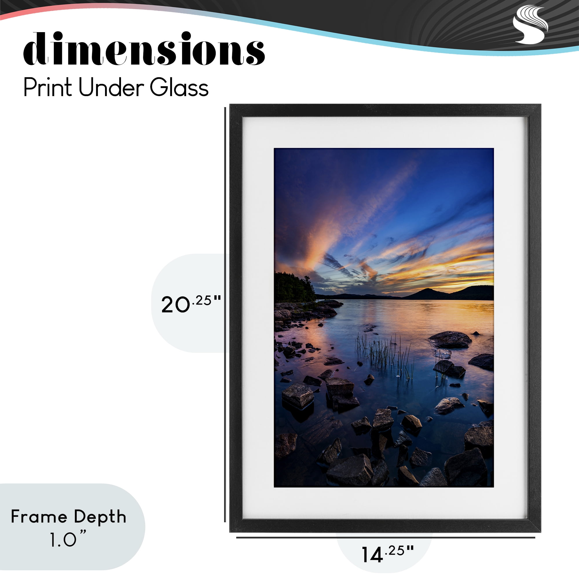 Stupell Industries Sunrise on Piseco Lake Black Framed Print Under Glass, design by Jonathan Zaharek