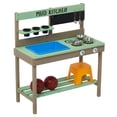 thumbnail image 4 of iYofe Kids Kitchen Playset, Wooden Outdoor Mud Kitchen Toy Kitchen Sets, Kids Outdoor Kitchen Playset with Water Play Set, Cooking Toys, Pretend Play Kitchen Toy Set for Boys Girls Ages 3-8 Gifts, 4 of 12