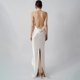 thumbnail image 4 of High-End Lady Satin Dress Long Skirt Summer Backless Halter Neck Deep V-Neck White Black, 4 of 4