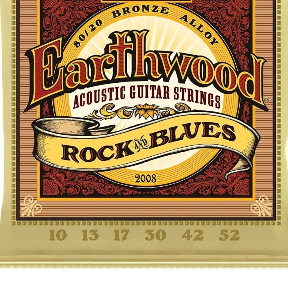 Ernie Ball Guitar Strings 3-Pack Acoustic Earthwood Rock & Blues 10-52 2008