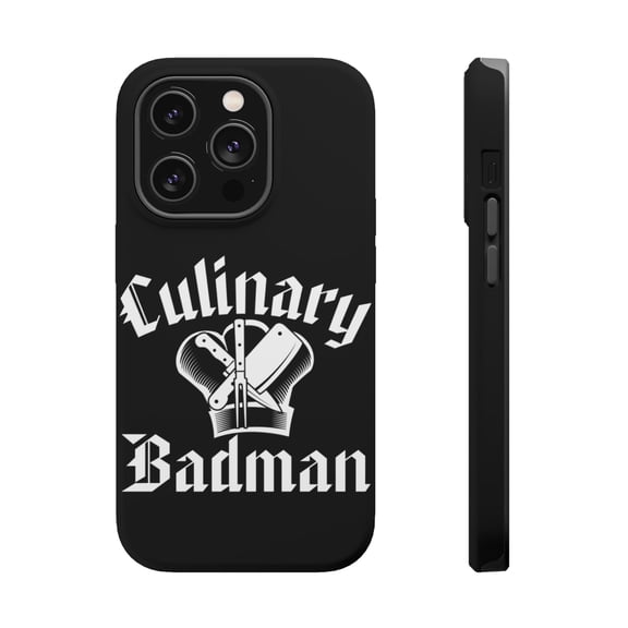 DistinctInk Tough Case for Apple iPhone 15 PRO (6.1" Screen), Compatible with MagSafe Charging - Culinary Badman