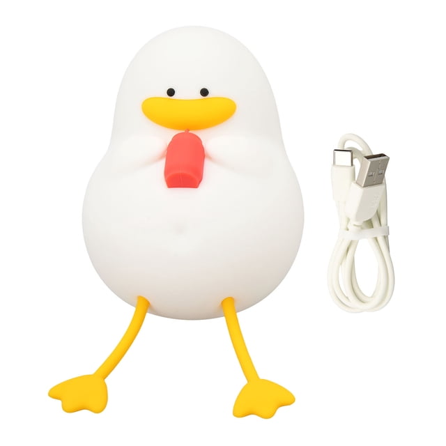 Lámpara USB de 3 niveles de brillo que cuida la vista para dormitorio infantil, luz de noche con forma de pato de colores