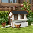 thumbnail image 2 of 47" Chicken Coop Wooden Chicken House Rabbit Hutch Raised Poultry Cage Portable Hen Pen Backyard With Nesting Box And Handles, 2 of 7