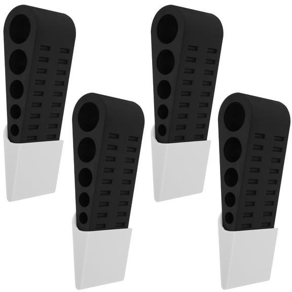 Jokapy Rubber Door Stopper, Door Stop Wedge with Holder, 5" x 1.2"x 1.6", Black, 4 Pack