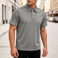 thumbnail image 2 of Uwinwear Men's Polo Shirts Solid color Button-Down Short Sleeve Quick Dry Moisture Wicking Performance Collared Golf Shirt Breathable Casual Wear,Gray,XL, 2 of 7