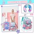 thumbnail image 3 of Kids Carry on Luggage Sets Rolling Pink Suitcases with Wheels with Travel Pillow Backpack Lunch Box 5 In 1 for Toddlers Travel, 3 of 7