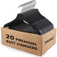 thumbnail image 1 of Suit Hangers DEDU para hombre, paquete de 20 unidades, antideslizantes, 45 cm, plástico negro, 1 of 7